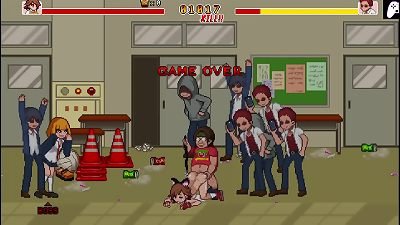 school Dot struggle | A fighter can't resist the eyebrows of the men thirsty for twat and gets her pussy and rump fucked ideally to get stuffed | anime porn Games Gameplay | P3