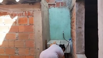 My stepsister takes a tub at my building and asks me for help and I end up nailing her in her big ass